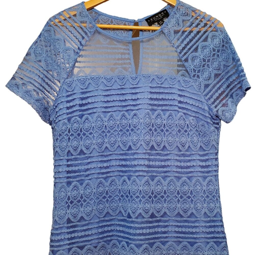 Laundry By Shelli Segal Los Angeles Light Blue Blouse Size Large